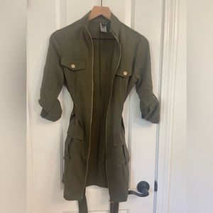Army Green Zip Dress
